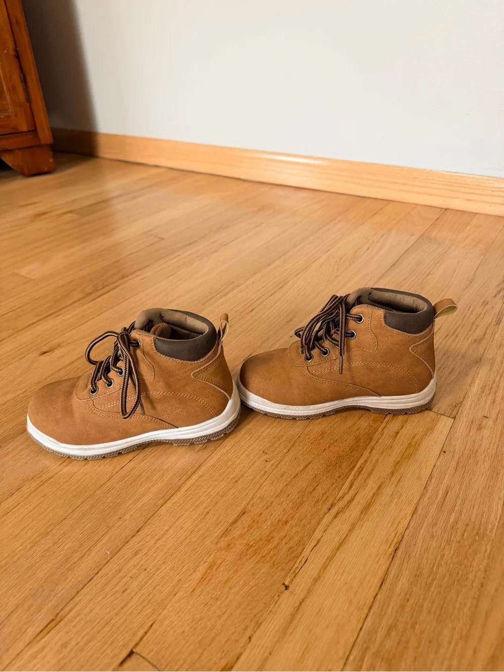 Kids Brown Lace-Up Outdoor Boots